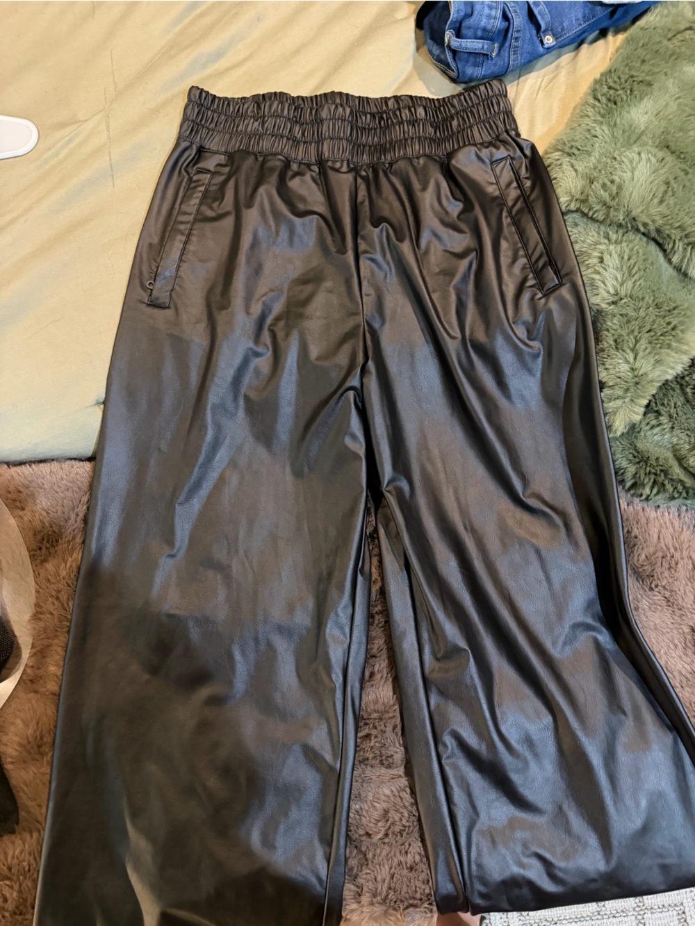 Faux Leather Aerio Offline Pants - Black